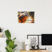 Cute Seal Wildlife Pop Art maakte je tot glimlache Poster (Thuiskantoor)