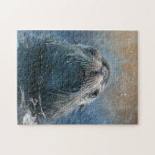 Cute Seal Zee Lion Fotografie Waterverf Legpuzzel (Horizontaal)