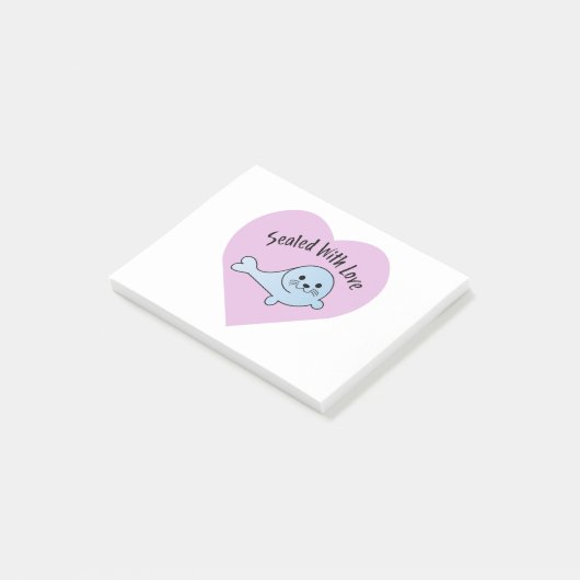 Cute Sealed with Love Post-it® Notes (Schuin)