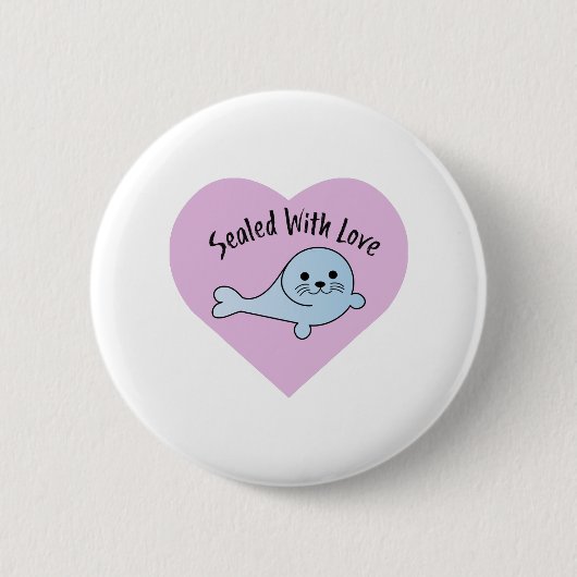 Cute Sealed with Love Ronde Button 5,7 Cm (Voorkant)