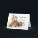 Cute Seals Grandmother Birthday Watercolor Animals Kaart<br><div class="desc">Group of curious seals sitting on the rocks wishing you a happy birthday Grandmother,  sealed with kiss</div>