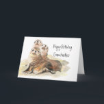 Cute Seals Grandmother Birthday Watercolor Animals Kaart<br><div class="desc">Group of curious seals sitting on the rocks wishing you a happy birthday Grandmother,  sealed with kiss</div>