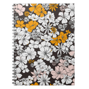 Cute Seamless Ditsy Floral Pattern. Colorful flowe Notitieboek