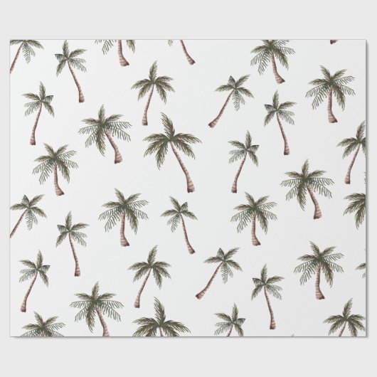 Cute Seamless Palm Trees Pattern, Summer Gift Cadeaupapier (Vlak)