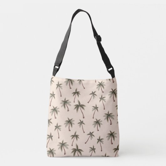 Cute Seamless Palm Trees Pattern, Summer Gift Crossbody Tas (Achterkant)