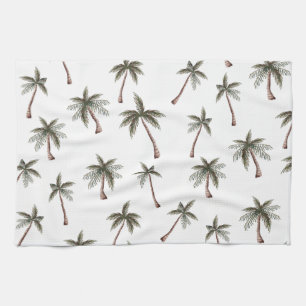 Cute Seamless Palm Trees Pattern, Summer Gift Theedoek