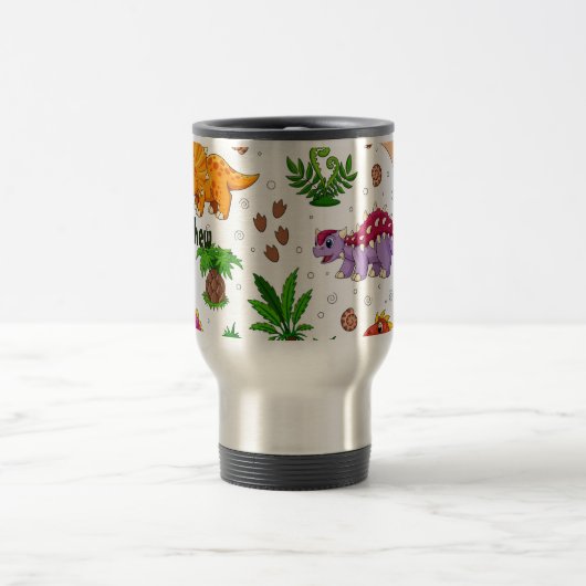 Cute Seamless Pattern Jurassic Dinosaur Reisbeker (Center)