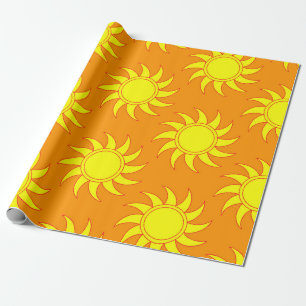 Cute seamless pattern of sun. Doodle hand drawn st Cadeaupapier