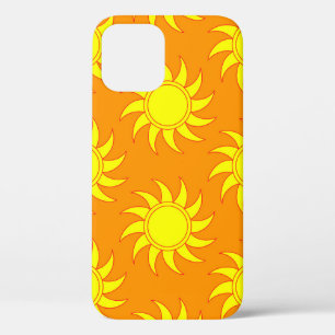 Cute seamless pattern of sun. Doodle hand drawn st Case-Mate iPhone Case