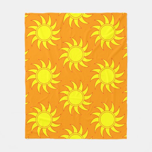 Cute seamless pattern of sun. Doodle hand drawn st Fleece Deken (Voorkant)
