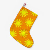 Cute seamless pattern of sun. Doodle hand drawn st Kleine Kerstsok (Voorkant (Hangend))