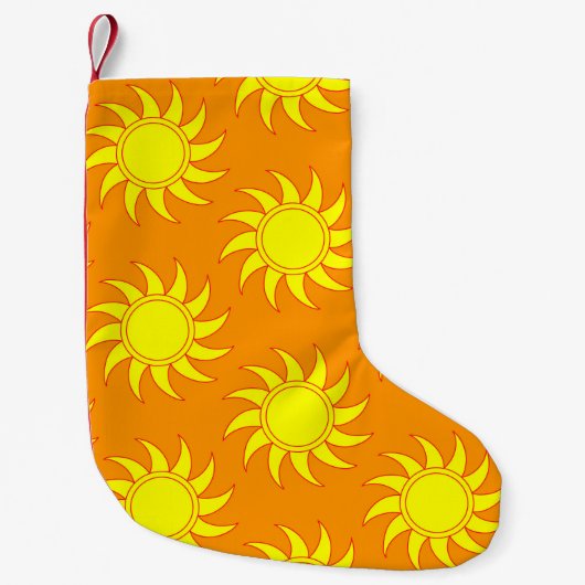 Cute seamless pattern of sun. Doodle hand drawn st Kleine Kerstsok (Voorkant)