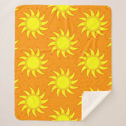 Cute seamless pattern of sun. Doodle hand drawn st Sherpa Deken (Voorkant)