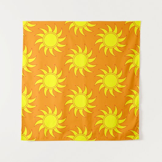 Cute seamless pattern of sun. Doodle hand drawn st Wandkleed (Voorkant)