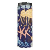 Cute seamless pattern with jellyfish, shells, fish thermosbeker (Achterkant)
