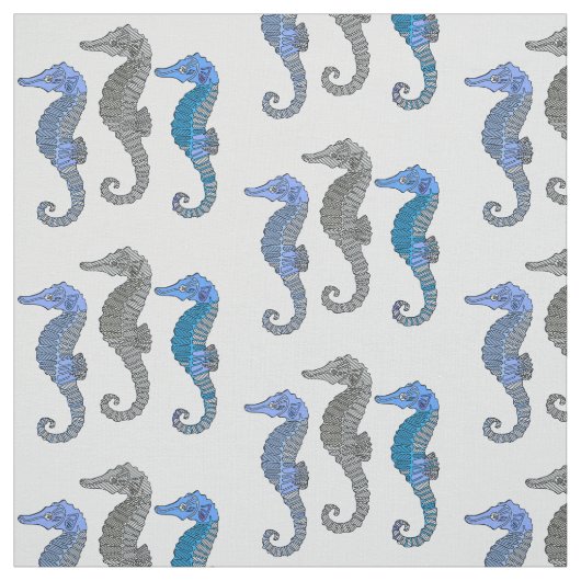 Cute Seapaarden tekening Stof (Swatch)