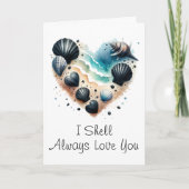Cute Seashell Heart Beach Love Valentine's Day Feestdagen Kaart (Voorkant)