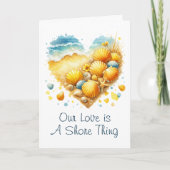 Cute Seashell Heart Beach Love Valentine's Day Feestdagen Kaart (Voorkant)