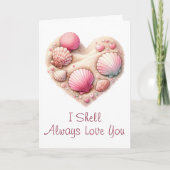 Cute Seashell Heart Beach Love Valentine's Day Feestdagen Kaart (Voorkant)