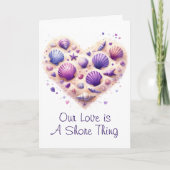 Cute Seashell Heart Beach Love Valentine's Day Feestdagen Kaart (Voorkant)
