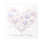 Cute Seashell Heart Beach Love Valentine's Day Notitieblok (Voorkant)