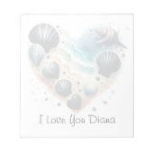 Cute Seashell Heart Beach Love Valentine's Day Notitieblok (Voorkant)