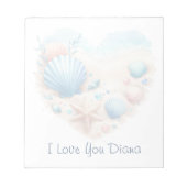 Cute Seashell Heart Beach Love Valentine's Day Notitieblok (Voorkant)