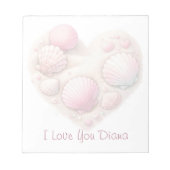 Cute Seashell Heart Beach Love Valentine's Day Notitieblok (Voorkant)