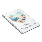 Cute Seashell Heart Beach Love Valentine's Day Notitieboek (Rechterzijde)