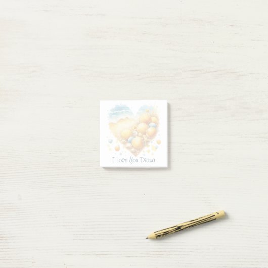 Cute Seashell Heart Beach Love Valentine's Day Post-it® Notes (Op bureau)