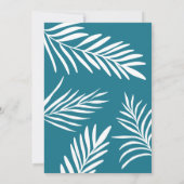 Cute Seashells palm leaf strand party Sweet 16 Kaart (Achterkant)