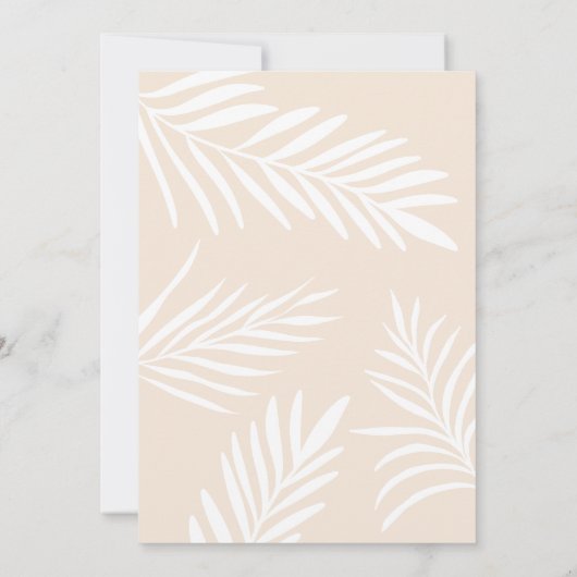 Cute Seashells palm leaf strand party Sweet 16 Kaart (Achterkant)