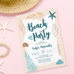 Cute Seashells palm leaf strand party Sweet 16 Kaart<br><div class="desc">Maak een spatje met onze coole seizoenshells,  een tropische palmboombladstrandfeest Sweet 16 verjaardagsuitnodigingen! Met een schattige seizoenhellende illustratie,  palmbladeren in goud en blauw,  sterren met een modern penseellettertype. Ideaal voor een Sweet 16-jarig feestje of een zomersoiree op het strand.</div>