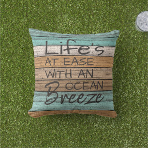 Cute Seaside Beachy Summer Quote Art Buitenkussen