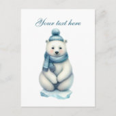 Cute Seasonal Winter polar bear Winter add text Briefkaart (Voorkant)