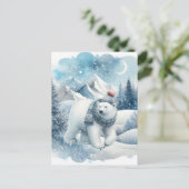 Cute Seasonal Winter polar bear Winter add text Briefkaart (Staand voorkant)