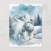 Cute Seasonal Winter polar bear Winter add text Briefkaart (Voorkant)