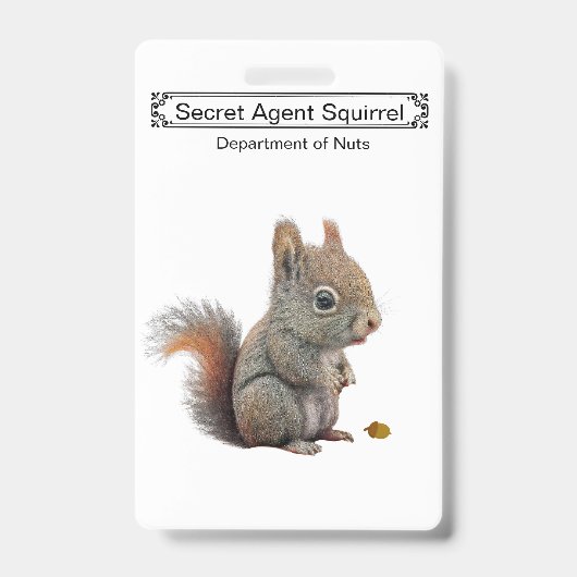 Cute Secret Agent I.D. Name Badge (Front)