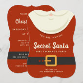 Cute Secret Santa Kerstparty Kaart (Voorkant / Achterkant)