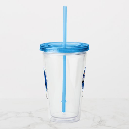 Cute secretaresse vogelbriefjes cartoon acryl drinkbeker (Rechts)