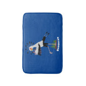 Cute secretaresse vogelbriefjes cartoon badmat (Voorkant Verticaal)