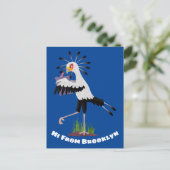 Cute secretaresse vogelbriefjes cartoon briefkaart (Staand voorkant)