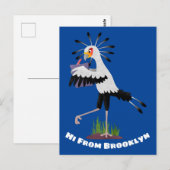 Cute secretaresse vogelbriefjes cartoon briefkaart (Voorkant / Achterkant)