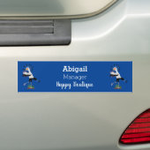 Cute secretaresse vogelbriefjes cartoon bumpersticker (Op auto)