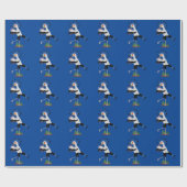 Cute secretaresse vogelbriefjes cartoon cadeaupapier (Vlak)