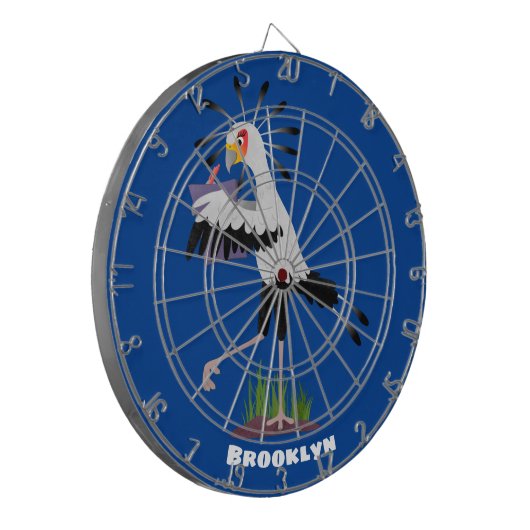 Cute secretaresse vogelbriefjes cartoon dartbord (Voorkant Links)