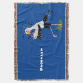 Cute secretaresse vogelbriefjes cartoon deken (Voorkant Verticaal)