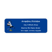 Cute secretaresse vogelbriefjes cartoon etiket (Voorkant)