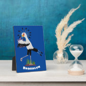 Cute secretaresse vogelbriefjes cartoon fotoplaat (Zijkant)