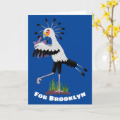 Cute secretaresse vogelbriefjes cartoon kaart (Gele Bloem)